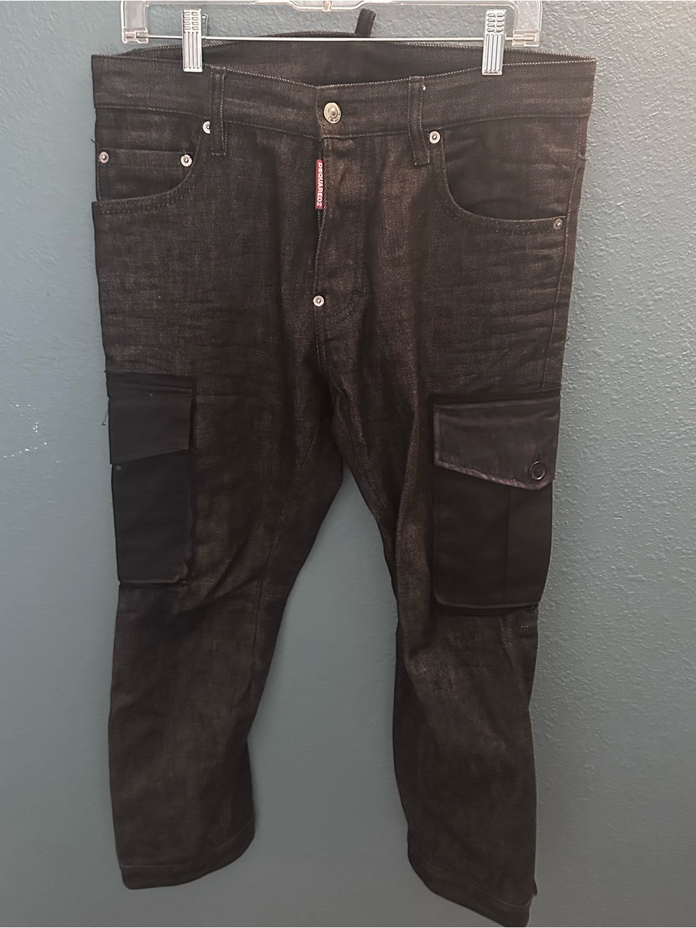 Dsquared2 Black Cargo Skinny Jeans Waist 46